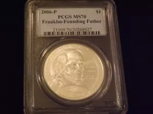 2006-P $1 Franklin Founding Father PCGS MS 70 - Picture 1 of 2