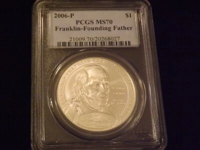 2006-P   $1   Franklin Founding Father       PCGS  MS 70 - Image 1 of 2