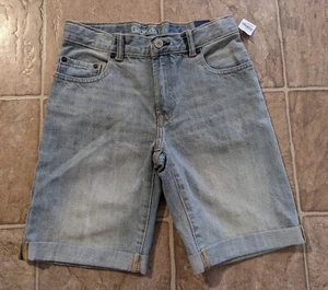 New Gap Kids boys sz 12 regular Denim Jean Shorts cuffs adj waist 3154 - Picture 1 of 3