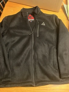 Gerry Men's XL  Full Zip Jacket Fleece Lined Knit Collared Pockets Black - Picture 1 of 7