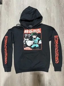 My Hero Academia Izuku Midoriya Small Black Pullover Hoodie Funimation - Picture 1 of 5