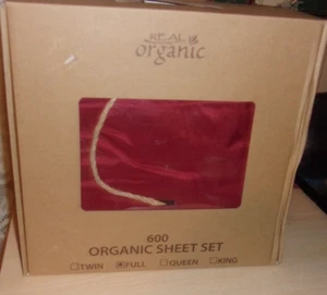 REAL ORGANIC 600 ORGANIC SHEET SET RED NEW IN BOX - Picture 1 of 4