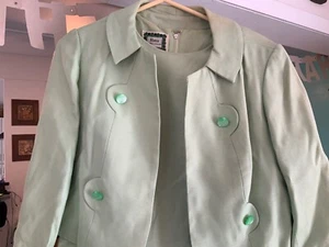 Vintage 50's green dress and jacket - Picture 1 of 7