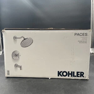 KOHLER Paces 1 Handle Tub and Shower Faucet 1.75 GPM Vibrant Polished Chrome - Picture 1 of 9
