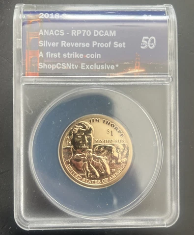 2018-S  ANACS SILVER JIM THORPE REVERSE PROOF SET RP70 DCAM Cover