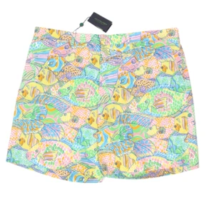 Lilly Pulitzer Everglades Cotton Fish Multicolor AOP Short Size 42 NWT /248 - Picture 1 of 5