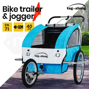 Tag-along Kids Bike Trailer Child Bicycle Pram Stroller Children Jogger Blue - Picture 1 of 11