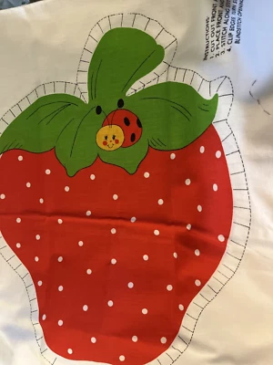 25-5-120 PANEL DE TELA FRESA SHORTCAKE-FRESA Y LADYBUG-LISTO PARA CORTAR/COSER Foto 1 de 2