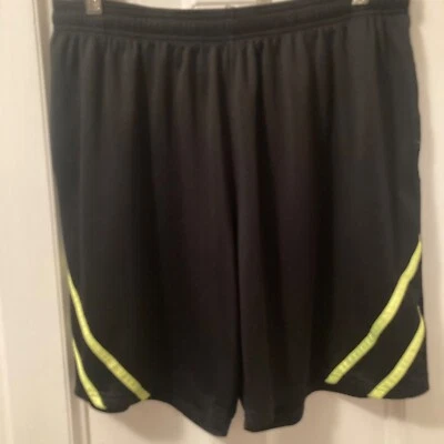 Pantalones Cortos Tek Gear Performance Hombres XXL Negros con Acento Amarillo DryTek Absorbentes Deportes Foto 1 de 4