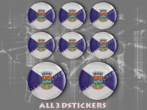8 x 3D ROUND Stickers Resin Domed Flag São Gonçalo - Adhesive Decal Vinyl - Picture 1 of 1