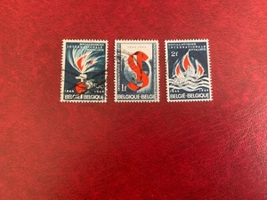BELGIUM 1964 USED FIRST SOCIALIST INTERNATIONAL CENTENARY FLAME HAMMER GLOBE SI - Picture 1 of 1