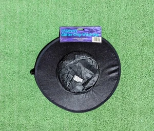 Witch Hat Green Glitter Sparkle Spiderweb Pattern Girl Kid Halloween Costume NWT - Picture 1 of 3