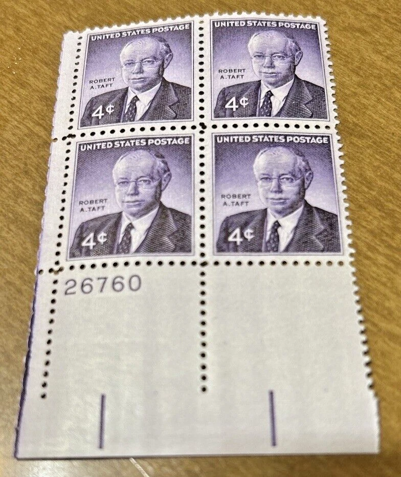 USA Sc#1161   Robert A Taft Plate Block, 4c, MNH, 1960 - Image 1 of 1