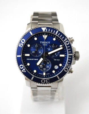 Reloj Tissot Seastar SS esfera azul cronógrafo T120.417.11.041.00 Foto 1 de 4