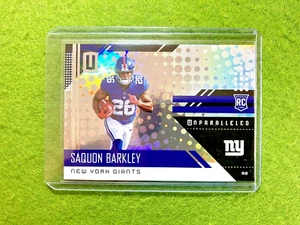 Saquon Barkley SILVER PRIZM ROOKIE CARD GIANTS RC 2018 Unparalleled MAKE A OFFER - Picture 1 of 24