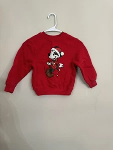 Kids Mickey Mouse Christmas Sweatshirt Size S - Picture 1 of 3