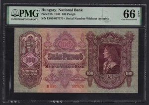 Hungary 100 Pengo 1930 P98 Uncirculated Grade 66 - Picture 1 of 2