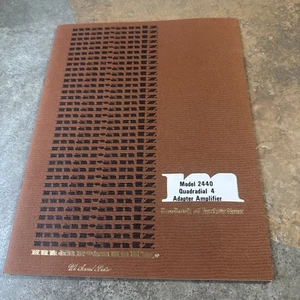 Original Marantz 2440 Quadradial Adapter Amplifier Manual & Schematic Diagram! - Picture 1 of 13
