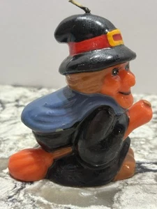 Vtg Witch With Broom Halloween Candle. Never Burned - 1980’s - Picture 1 of 6