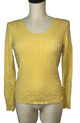 Tweeds Women’s 100% 2-Ply Cashmere Scoop Neck Sweater size L Butter Yellow - Image 1 of 4