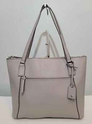 Kate Spade Cameron Street Pocket Tote Gray Leather Shoulder Bag Zip Top CA57710 - Image 1 of 4