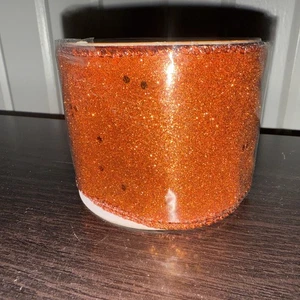 Glitter ORANGE Ribbon 2.5" x 9 FT Wired Edge Autumn Harvest Craft Fall Decor - Picture 1 of 4