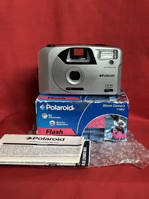 Polaroid 170 BV 35mm Film Point and Shoot Camera Silver Tested - Image 1 of 4