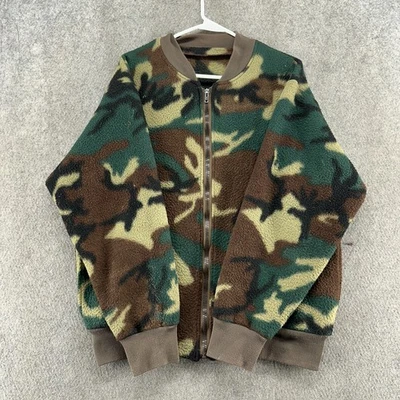 VTG Hunting Sweater Men L Green Brown Real Tree Camo Fleece  Hunting Outdoor 90s - Image 1 of 4