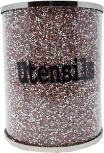 Pink Crystal Crushed Diamond Utensil Canister Jar Kitchen Decor Ornament - Picture 1 of 4