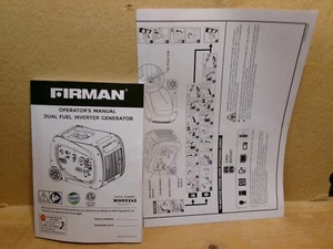 Manual original y guía de arranque Firman WH03242 3200 4000 W generador de combustible dual - Imagen 1 de 6