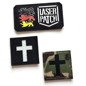Catholic Christian cross 2"x2"Jesus Christ Laser Cut Patch with Velcro - Picture 1 of 8