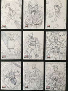 2022 Marvel Masterpieces - Preliminary Art - TIER 4 Set of Cards #82-90