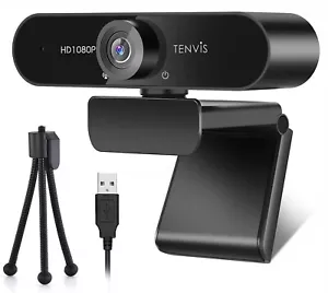 Full 1080P HD Webcam 120° Wide Angle Streaming Camera with Microphone Tripod - Picture 1 of 8