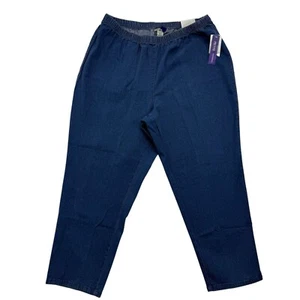 Catherines Denim Pull on Cotton Stretch Pants Comfort Travel Plus Size 2X WP NWT - Picture 1 of 10