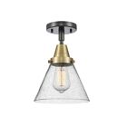 Innovations Large Cone 1 Light 7.75&quot; Flush, BAB/Seeded - 447-1C-BAB-G44