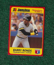 BARRY BONDS - 1991 JIMMY DEAN SIGNATURE EDITION - CARD # 4 - PIRATES - GIANTS