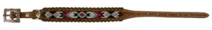 ¡Nuevo! Cuero Rojo Blanco Negro COLLAR DE PERRO CON CUENTAS NAVAJO con Borde Envolvido Talla S M L - Imagen 1 de 1