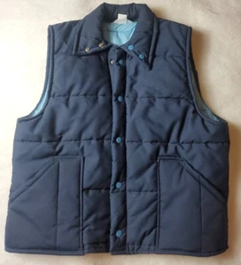 Tom Cat Nine Lives Puffer Vest Mens Xl navy blue Zip Up Made USA Vintage prop - Picture 1 of 9