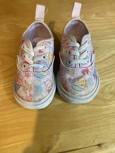 Vans Toddler Little Kid Light Purple Glitter Mermaid Cats Elastic Sneakers 4.0 - Picture 1 of 7