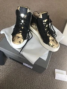 Giuseppe Zanotti LOGO Metallic Leder 39 Sneaker High Top Boots Booties 1300€ - Bild 1 von 7