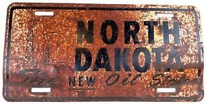 Vintage North Dakota New Oil State License Plate Topper Booster Decor Collector