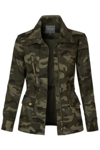 LOVE TREE fashion CAMOUFLAGE MILITARY ULITITY ANORAK CAMO JACKET army USA XSM-3X - Picture 1 of 12