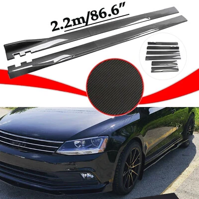 86.6“ Carbon Fiber Side Skirt Rocker Panel Splitter Lip For Kia Rio 2001-2022 - Image 1 of 4