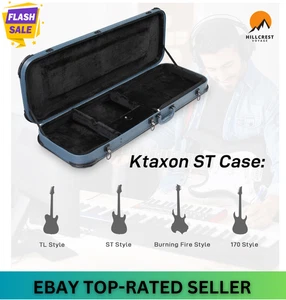 Electric Guitar Hard Case w/ Protective Sleeve For ST TL Burning Fire 170 Style - Picture 1 of 14