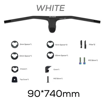 Manillar SYNCROS FRASER IC SL WC 740 MM -20 grados carbono barra elevadora integrada Foto 1 de 4