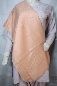 Original Dior Schal Tuch Stola Monogramm Dior Pfirsich 35% Kaschmir 65% Seide gebraucht - Bild 1 von 10
