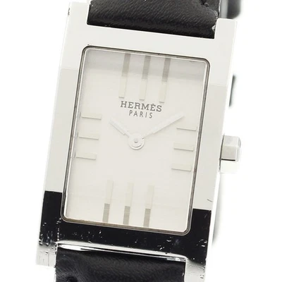 Hermes 串联石英表女士手表 SS 皮革银色 Ref TA1.210 二手 — 第 1/4 张图片