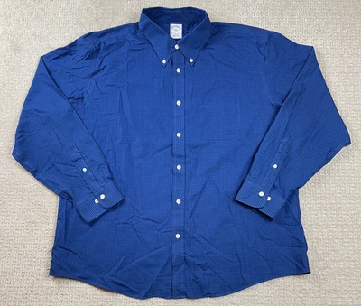 Camisa Brooks Brothers Para Hombre Talla 2XL Regent Fit Polo Abotonada Azul Negro Cuadros Foto 1 de 4