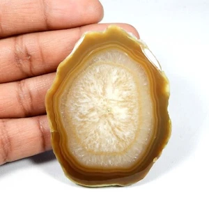 Brown Agate Druzy Slice Cabochon Loose Natural Gemstone Geode 210 Cts SD-472 - Picture 1 of 7