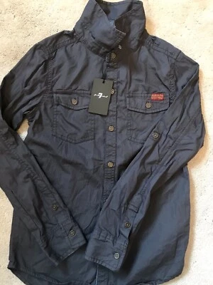 $60 NUEVO CON ETIQUETAS M 12 10 7 Para Toda la Humanidad Gris Camisa Abotonada Delantera Niños Algodón Foto 1 de 4